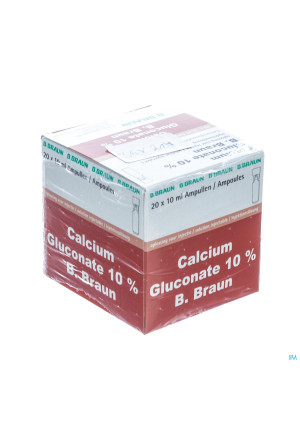 Calcium Gluconate 10 % B. Braun inj. sol. i.m./i.v. amp. 20 x 10 ml2448066-20