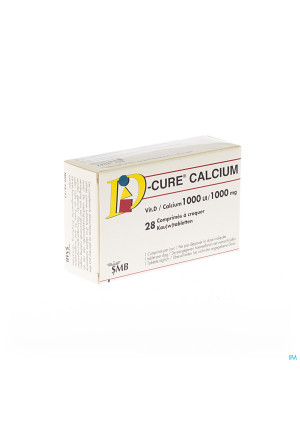 D-Cure Calcium 1000 mg 1000 IU chewable tabl. 282956308-20