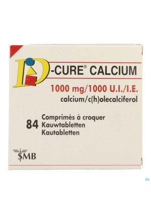 D-Cure Calcium 1000 mg 1000 IU chewable tabl. 843353174-20
