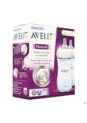 AVENT NATURAL ZUIGFLES BLAUW DUO 260 ML3391372-20