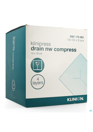 Klinion Nw Draincompres 10x10cm 4lagen 175051 50x23408069-20