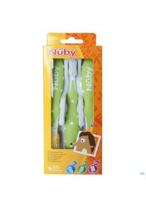 Nûby Toothbrush 3 Piece Set – 3m+3531209-20