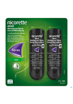 Nicorette Mint Spray Buccal 2x150 Sprays 1mg/spray3878972-20