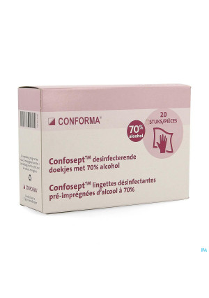 Confosept Lingettes Desinfect. 70% Alcool 20 Aca4206645-20