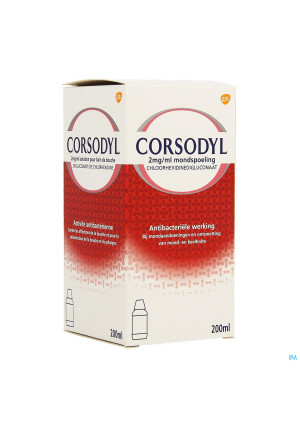 Corsodyl 2mg/ml Opl Mondwater 200ml0047738-20