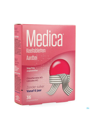 Medica Keeltabletten Aardbei 36 zuigtabletten3263647-20