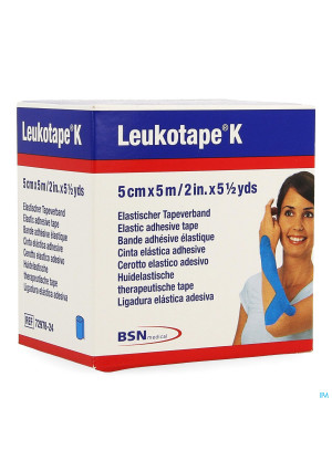 Leukotape K Kleefwindel Elast Lichtblauw 5cmx5m 13585171-20