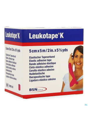 Leukotape K Kleefwindel Elast Roze 5cmx5m 13585189-20